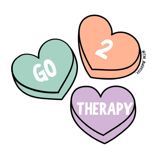 Go 2 Therapy Candy Hearts Sticker